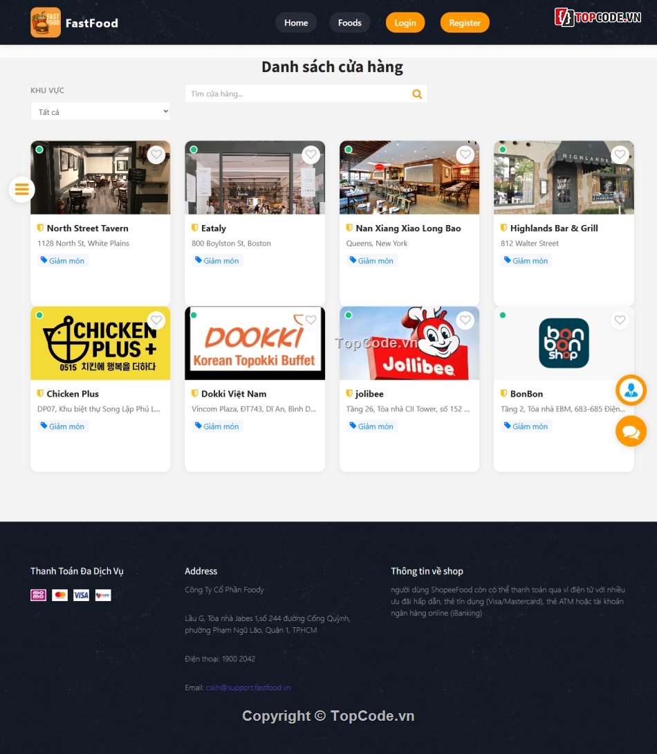 Code đồ án,Website đồ ăn,web đặt đồ ăn nhanh,web đồ ăn nhanh